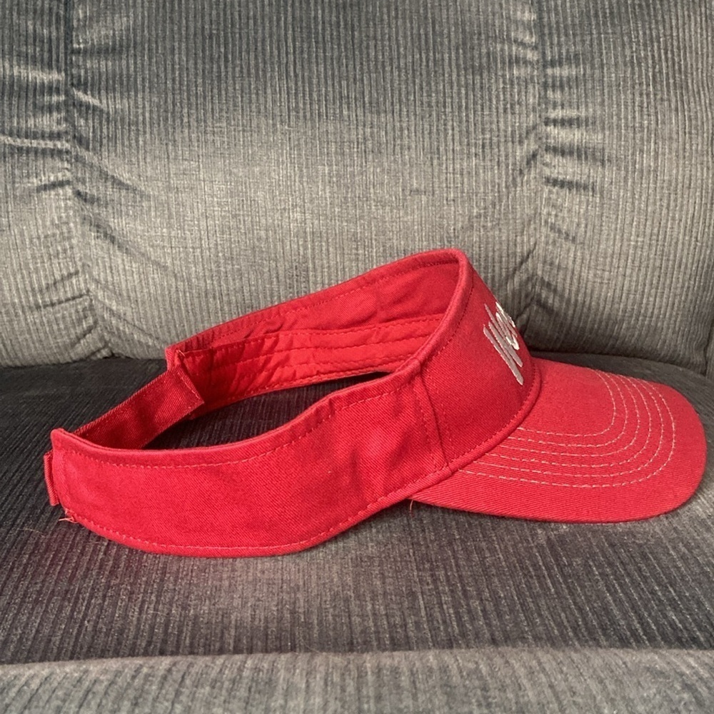 Wendy’s Visor Hat RedWhite One Size - Picture 4 of 6